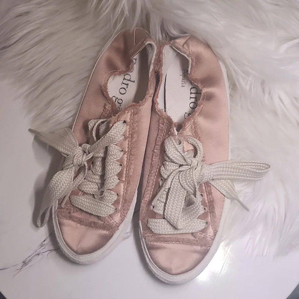 Pedro García Parson lustrous frayed silk satin rawedges/suede cowhide trm… - Picture 2 of 10